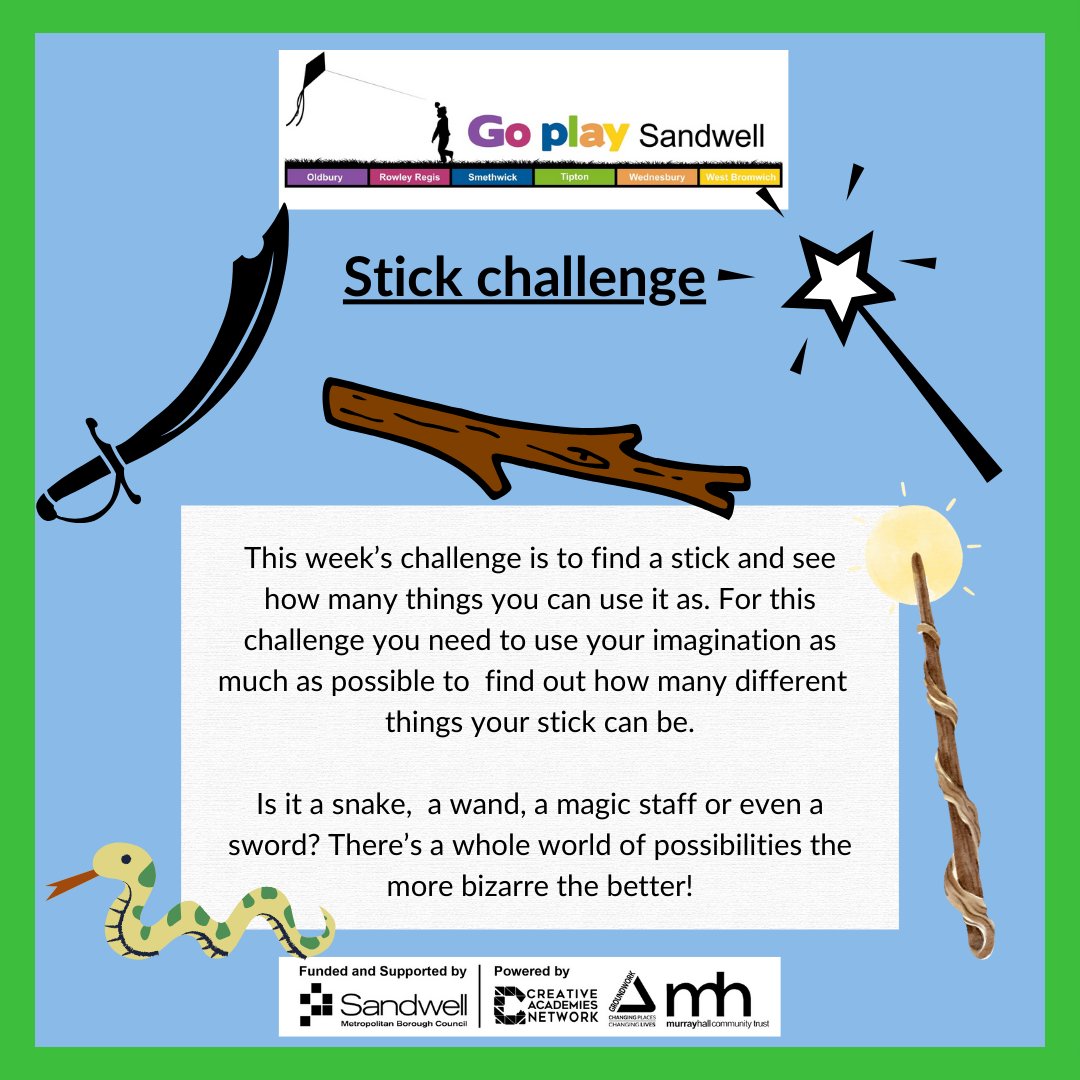 This week's challenge is a stick challenge, have a go!

#gpschallenge
#goplaysandwell
#activitiesforkids
#playathome
