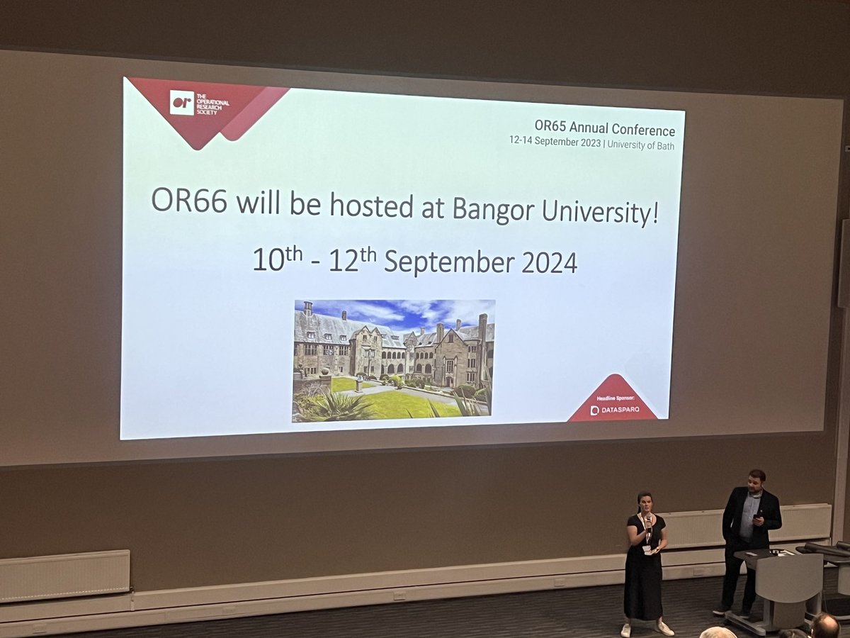 Exciting news! OR66 will be hosted at Bangor University next year! We’re thrilled to welcome the conference and its attendees. 🎉 #OR66 #BangorUniversity #OperationsResearch #ORMS #OR @BangorUni @TheORSociety @BangorCSEE @prifysgolbangor
