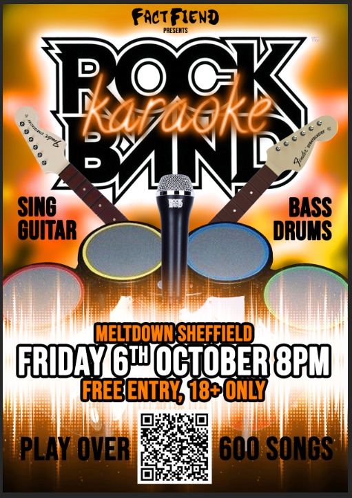 FactFiend_'s tweet photo. EXCITING NEWS!
THE NEXT ROCKBAND KARAOKE EVENT HAS BEEN COMFIRMED!!!😁

And this time, we have drums! 👀

Once again it'll be held at @MeltdownSheff, sign ups start from around 7pm and we'll kick off at 8pm!!! https://t.co/j7Ny3wHkRW
