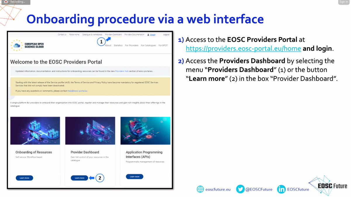 lessormore4's tweet photo. #HappeningNow  @andremvieira explains how to onboard #TrainingResources to the #EOSCMarketplace @EOSCFuture #EOSCKnowledgeHub #EOSC https://t.co/FqtKxWSYwt