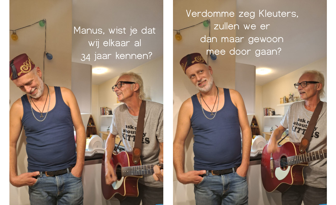 Brentsleng's tweet photo. 34 jaar kennen die twee grappenmakers elkaar!

Volgend jaar bestaat Brentsleng trouwens al weer 15 jaar en hebben wij een optreden in de PARADISO! https://t.co/SP1nINdeEn