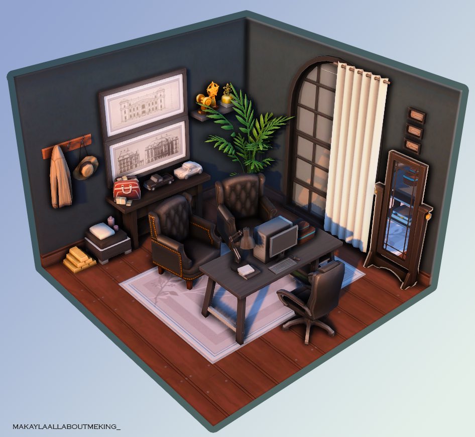 Mzangel1994King's tweet photo. More Rooms 😍 #sims #sims4 #ShowUsYourBuilds #tsc30day 
Day 4 Base Game Office 
Day 5 Home Patio 
Day 6 Planter Hangout https://t.co/1qCJ5YXOzl