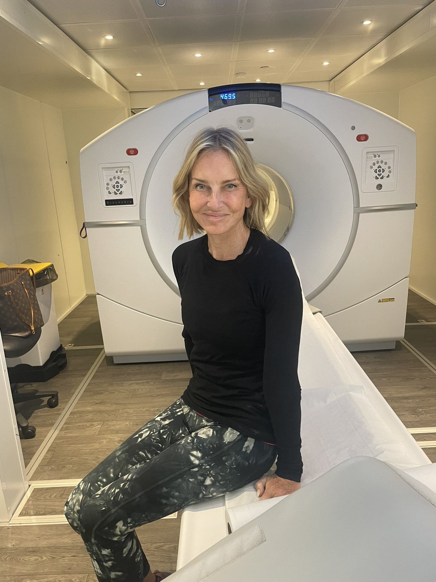 And now I wait ……#scanxiety 😬 (new scanner with clouds on the ceiling and everything! 🌤️)