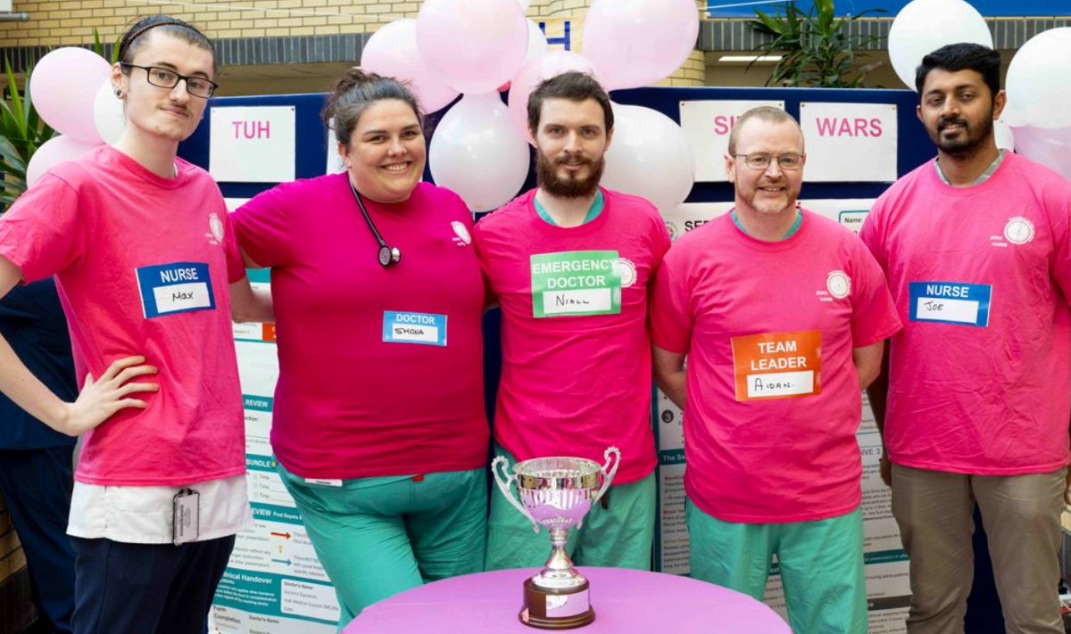 Tallaght University Hospital (TUH) (@tuh_tallaght) on Twitter photo Congratulations to <a href="/AidanGrufferty/">Aidan Grufferty</a> and his team from Emergency Medicine who won this year's TUH #sepsis Sim Wars!
Sim Wars is a TUH simulation competition to see which team of medics is best at identifying and treating
sepsis. Well done to all those who took part!
#stopsepsis Congratulations to <a href="/AidanGrufferty/">Aidan Grufferty</a> and his team from Emergency Medicine who won this year's TUH #sepsis Sim Wars!
Sim Wars is a TUH simulation competition to see which team of medics is best at identifying and treating
sepsis. Well done to all those who took part!
#stopsepsis