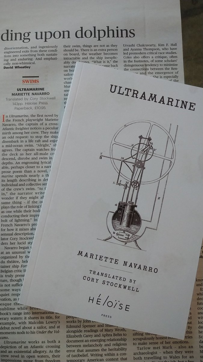 🌊 Today @TheTLS 🌊

'Ultramarine explores what it means to navigate a world unmoored from sense' Aaron Peck

@cory_stockwell @Read_WIT @frenchbooksuk #books #bookstoread #literaryfiction #fictionintranslation #womenatsea