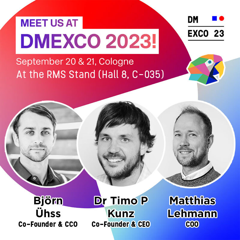 🔥Are you ready for <a href="/dmexco/">DMEXCO</a>? 
We defiently are! Join us in Cologne and use the exclusive chance to design an AI-powered audio ad and share it with your friends. 
Drop by in hall 8, stand C-35, where we are with RMS and will answer all your questions regarding AI and audio.