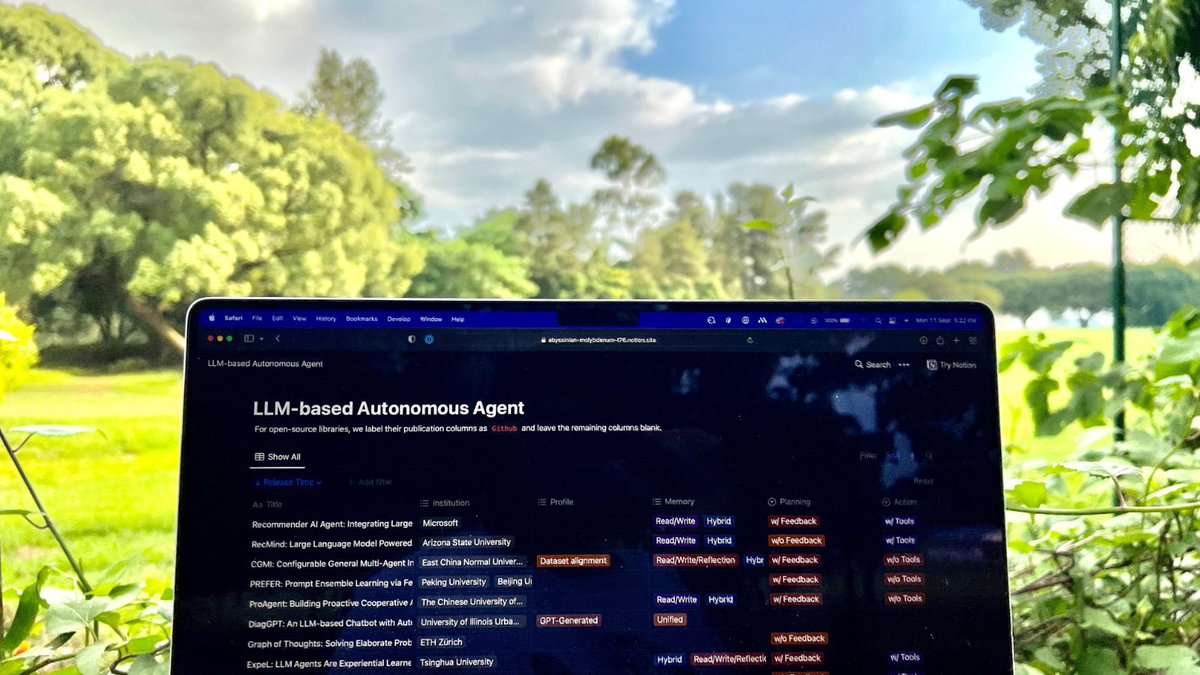 LLM Agents Roadmap! 🙏

The most detailed roadmap capturing *all* of Large Language Model agents research

The table has some nice tags, start with the open source ones:

github.com/Paitesanshi/LL…