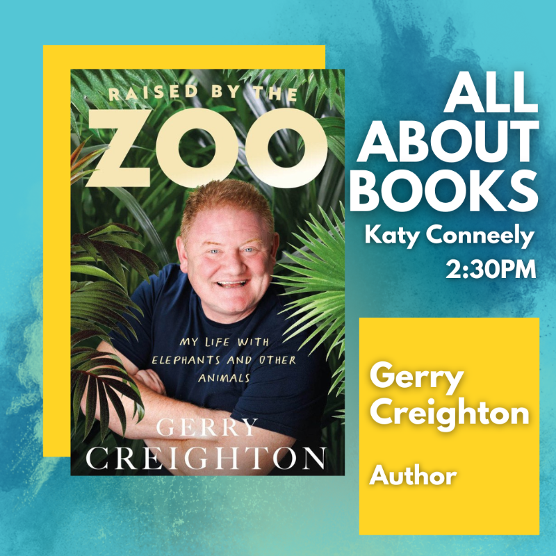 Today on #AllAboutBooks @whatkatythought is joined by Gerry Creighton @elephantcare68 to discuss his life as Operations Manager & team leader at #DublinZoo and his work as a Global Elephant Care Consultant. Expect stories about elephants, chimps & even Beyoncé. Tune in at 2:30pm!