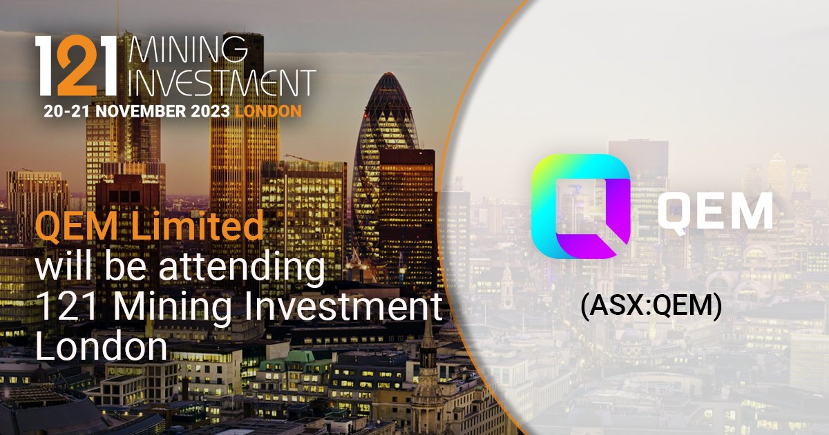 We are happy to announce that <a href="/QEMlimited/">QEM</a> will be attending 121 Mining Investment London on 20-21 November 2023.

Interested in joining? Learn more about the event and sign up here: hubs.la/Q022bTB-0

#121MiningInvestment #London