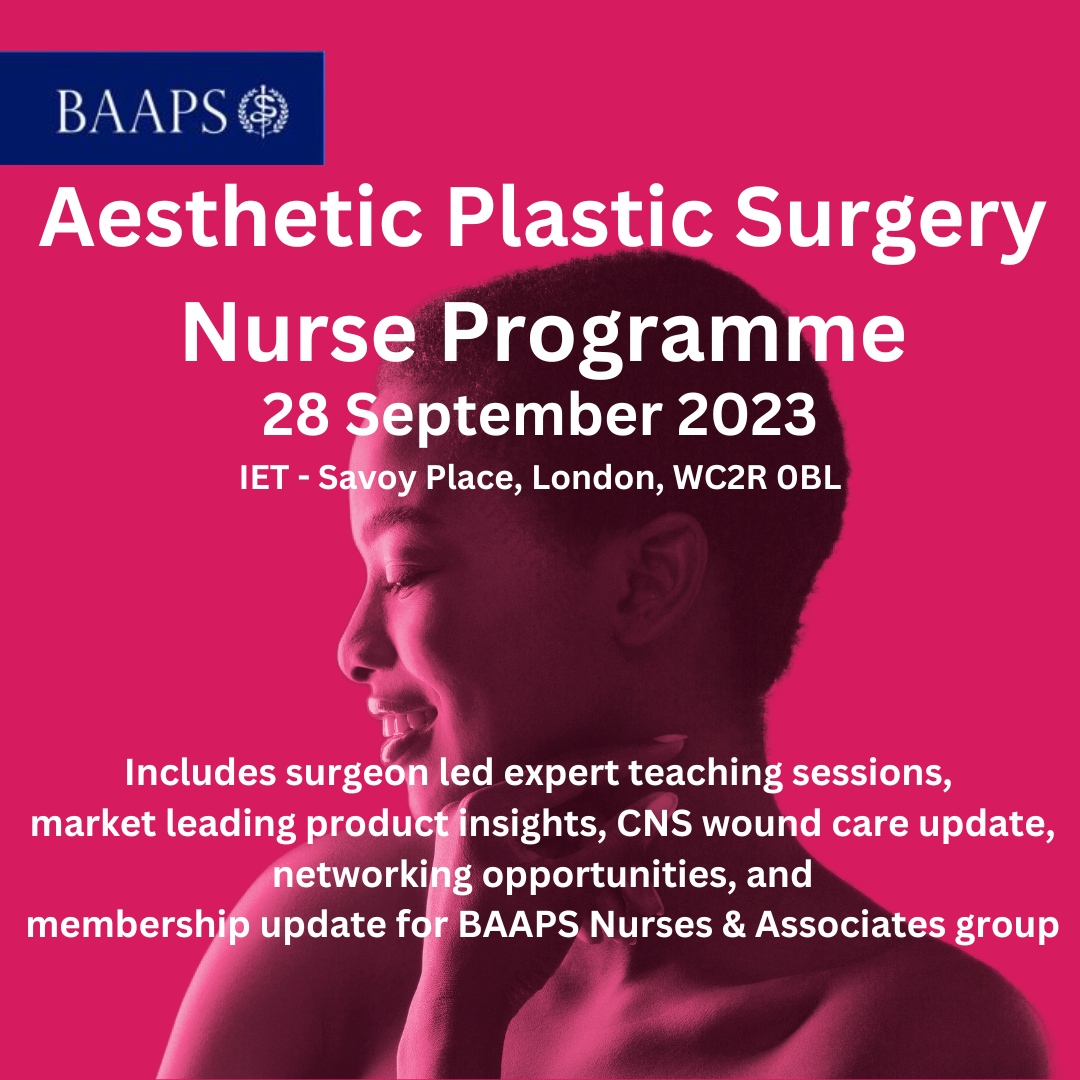 Don’t miss this excellent programme taking place in two weeks for all aesthetic plastic surgery nurses l8r.it/yecq