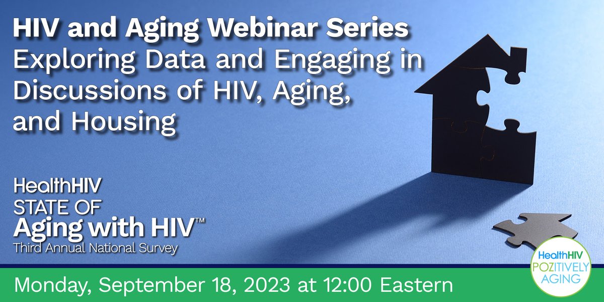 #HealthHIV is excited to collaborate with The U.S. Department of Housing and Urban Development (HUD) Office of HIV/AIDS Housing (OHH) for the fifth webinar in their HIV and Aging series, which is to be held on 9/18. Sign up: ow.ly/Wjaw50PLgwh @HUD_HOPWA