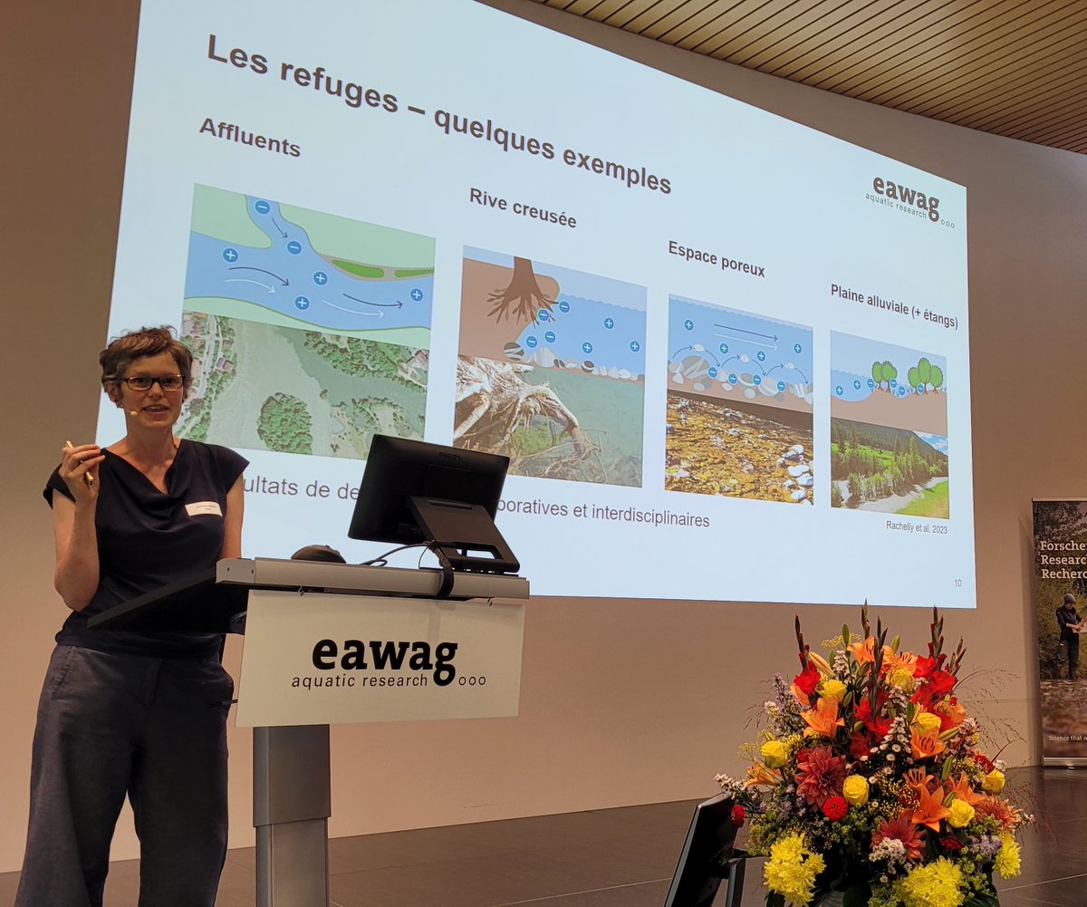 Avec le changement climatique et le déclin des espèces, la #protection contre les crues représente une tâche complexe. 

Christine Weber présente les résultats du programme de recherche sur la construction hydraulique et l'écologie lors de #eawaginfeau 💧

#eawaginfotag2023 #SDG