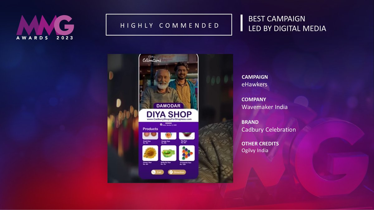 Taking home Highly Commended for Best Campaign Led by Digital Media is eHawkers by @WavemakerIndia #MMG23