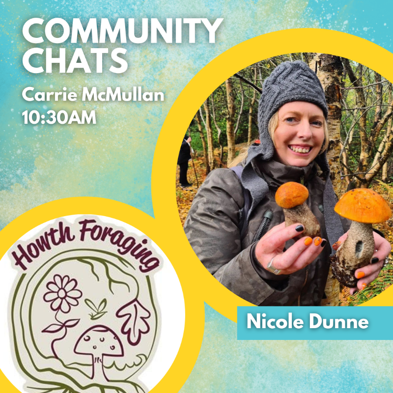 This morning on #CommunityChats @carrie_mcmullan chats to @HowthForaging Nicole Dunne about her mushroom foraging walks and workshops for the autumn season. Tune in at 10:30am! #mushroomForagingIreland #foragingdublin #HowthForager #Nicolehowthforaging