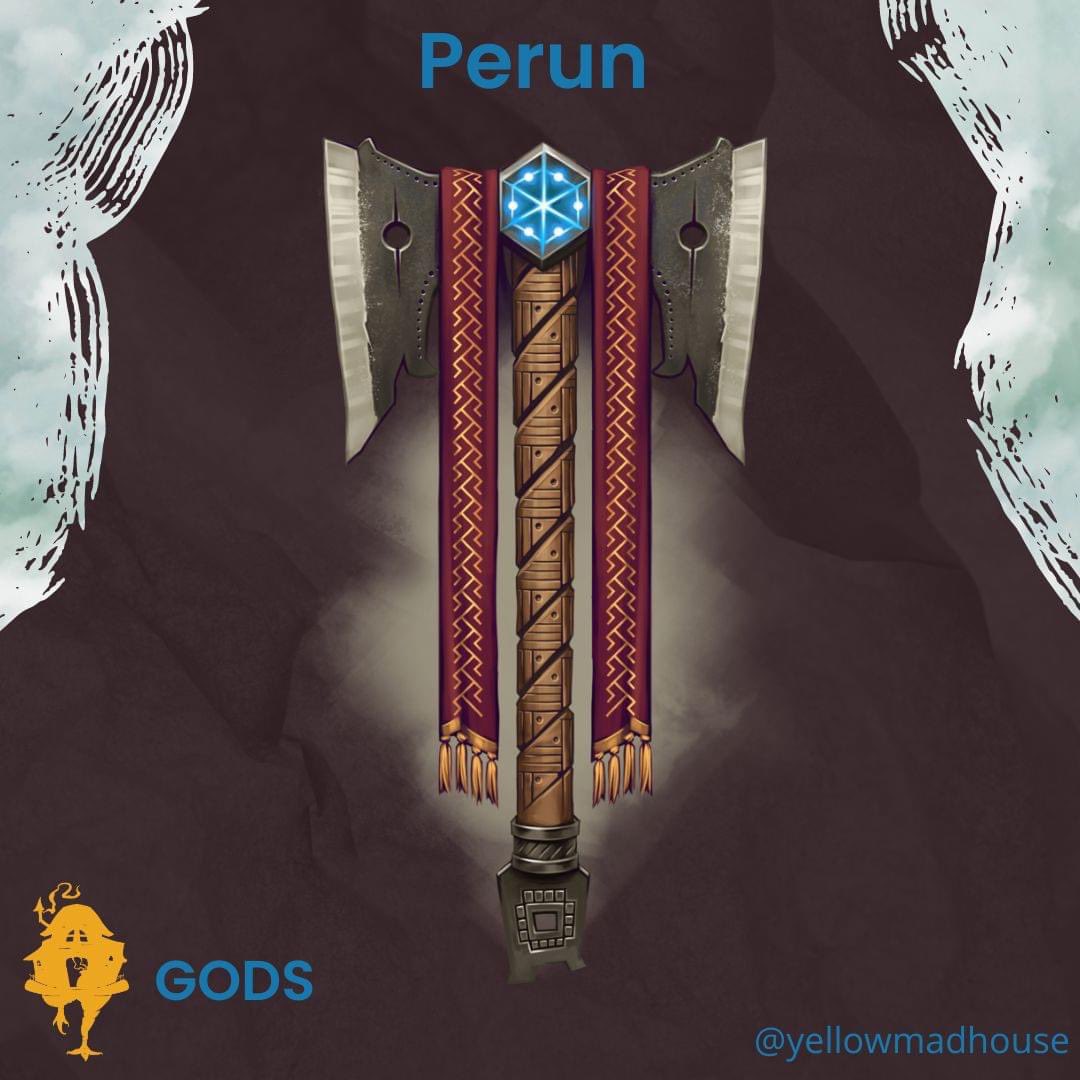 Yellow_Madhouse's tweet photo. Just as the crackling bolts of lightning amidst a raging thunderstorm are the manifestation of the untamable power of nature, so too is Perun the very embodiment of raw energy and devotion.
#5e #dnd #5ednd #fantasyadventure #thedevilsbridge #slavicdnd #5eslavic https://t.co/2kTjKP4k2p