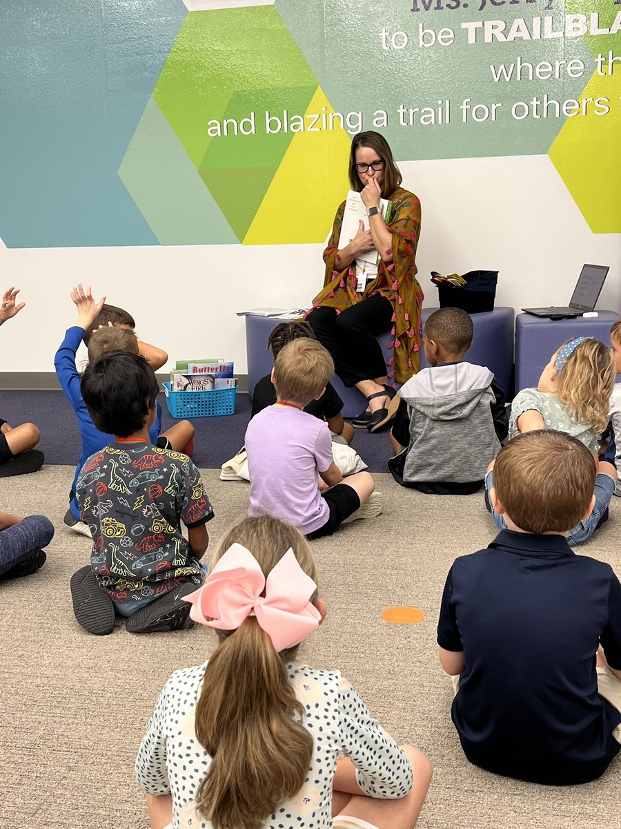 We look forward to our library time every week! We love how <a href="/DAnneMosby/">D'Anne Dwight Mosby🍓</a> always helps us find books that go right along with our curriculum! <a href="/PISDBryantElem/">Bryant Elementary School</a> #blazeyourowntrail