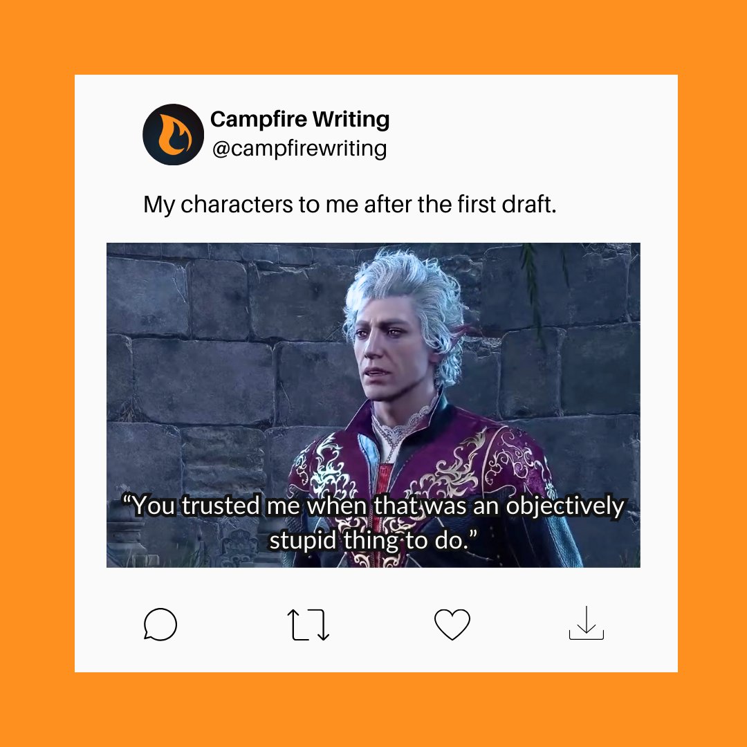 Idk why I trust them, but I do.🤷Sure, you can veer off from the outline all you want.

#writingmeme #writingcommunity #astarion #bg3 #baldursgate3 #writerlife #authorlife