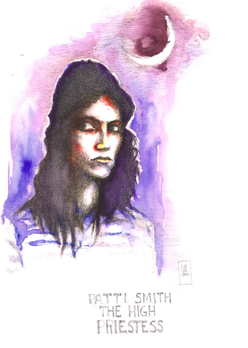 RVI777's tweet photo. PATTI SMITH: THE HIGH PRIESTESS
Richard Van Ingram 2023
#Richardvaningram #art #watercolor #penandink #drawing #painting #punk #diy #expressionism https://t.co/CwBASD7GMT
