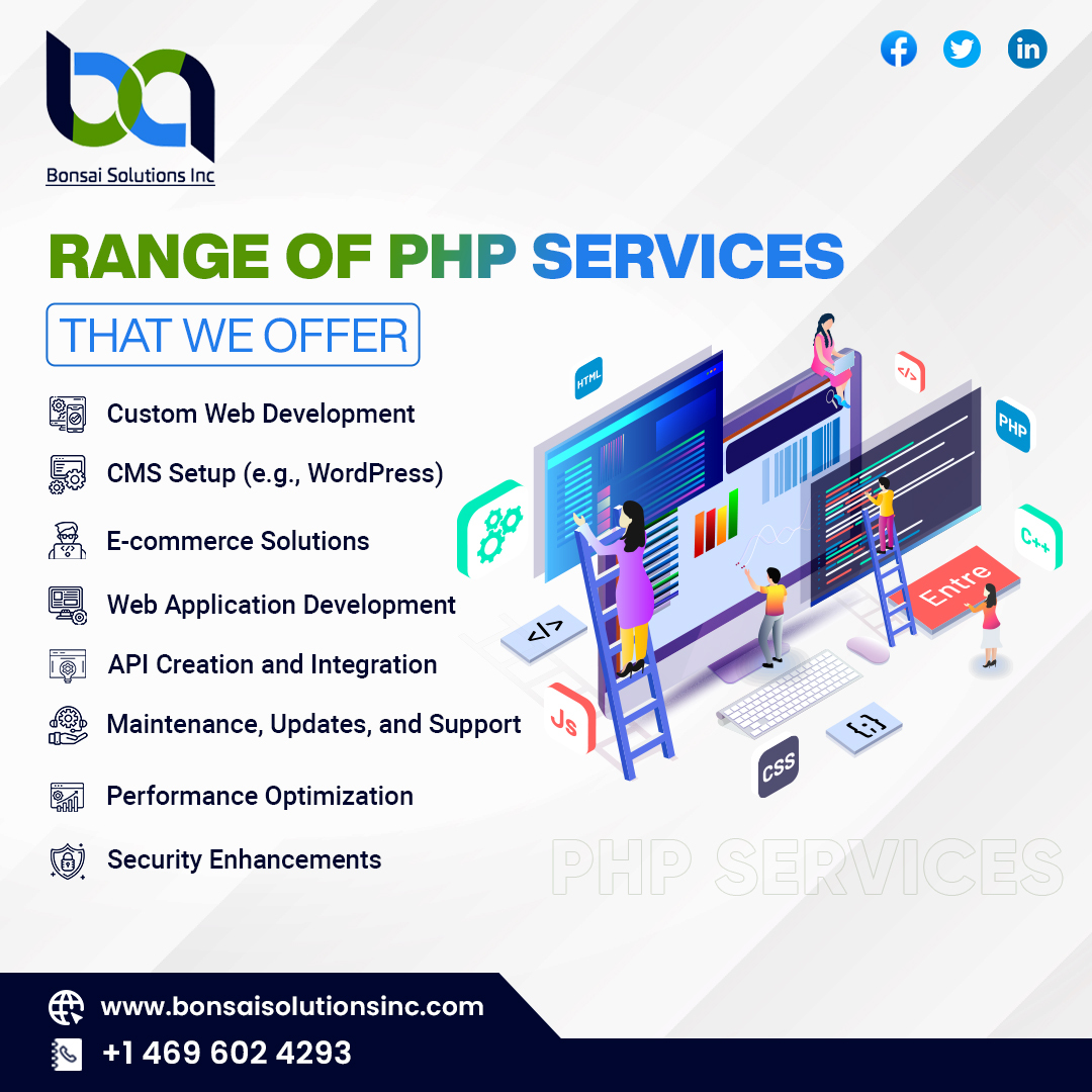 Bonsaisol's tweet image. Discover Our PHP Services! 💻🌐
We can create websites, online stores, and apps just for you. We'll also make sure they stay secure and run smoothly. Let's work together to make your online goals happen! 🚀
#PHPDevelopment #PHPProgramming #WebDevelopment #PHPWebDevelopment