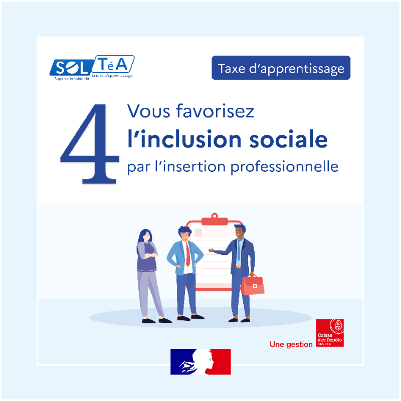 caissedesdepots's tweet photo. Employeurs, rendez-vous sur #SOLTéA pour répartir le solde de la taxe d'apprentissage !👍

Avec le nouveau service de répartition du solde de la taxe d'#apprentissage, c’est simple ! Découvrez les 5 bonnes raisons de soutenir les établissements de votre choix avant le 5 octobre👇