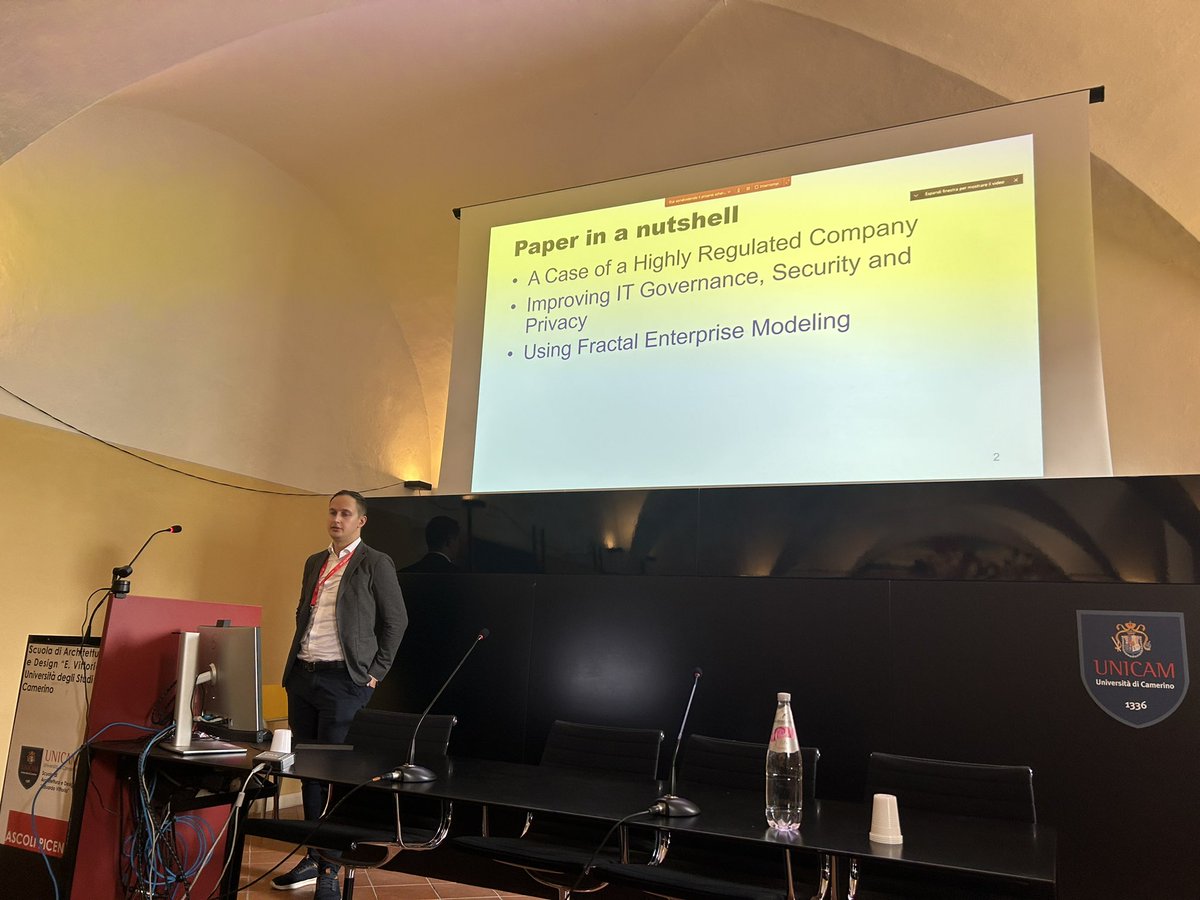 Steven Leego presenting the paper titled “Improving IT, Security and Privacy Using Fractal Enterprise Modeling: A Case of Functional Institution”.