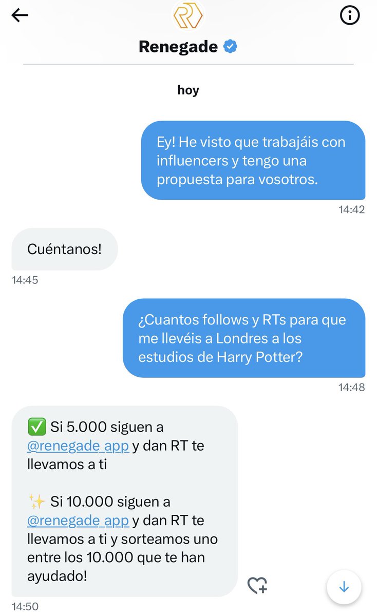 Ayudadme a cumplir el sueño de mi vida: visitar los estudios de #HarryPotter en Londres 🪄 

RT y sigue a <a href="/renegade_app/">Renegade</a> para ayudarme a llegar a #Hogwarts!

¡Y si llegamos 10.000 sorteo uno entre vosotros!

Nunca he podido ir y llevo 10 años compartiendo mi amor por Harry Potter.