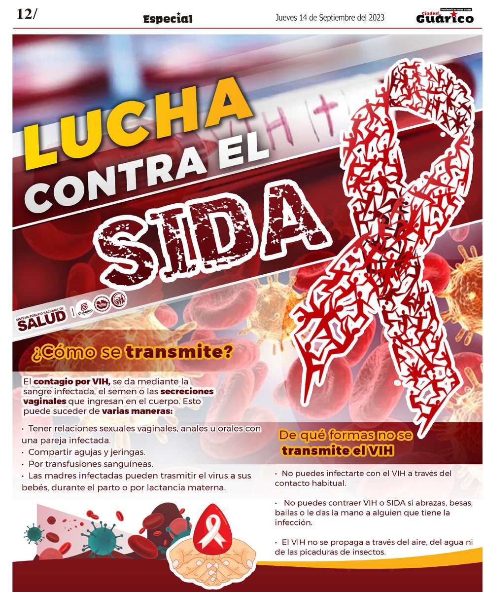 #Especial ✨ Lucha contra el Sida🎗️

#Guárico
#APruebaDeTodo 
#GuáricoCreceYAvanza