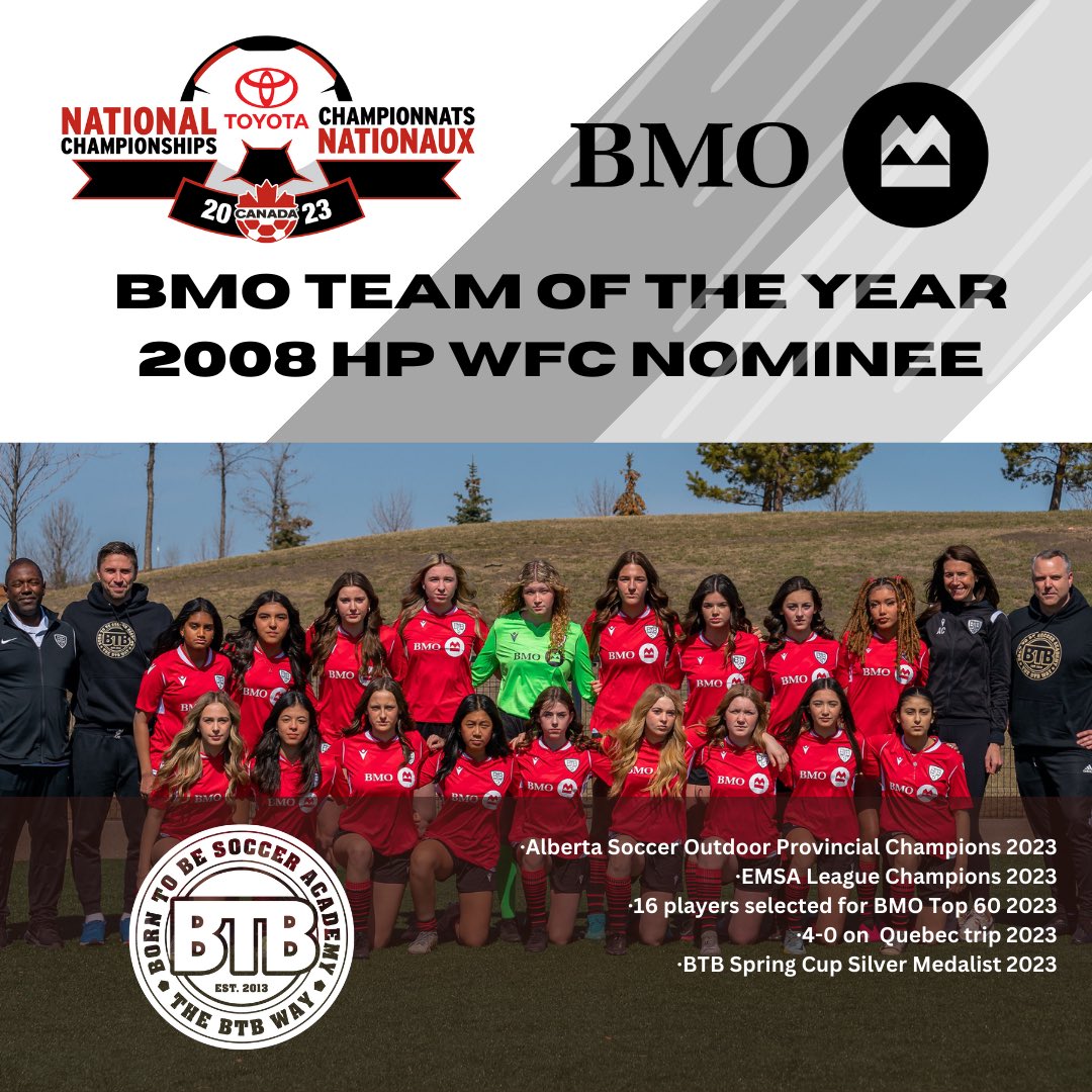 BMO Team of the Year Nominations 2023

BTB 06 HP Boys, BTB 08 HP Boys and BTB 08 HP Girls have been nominated for the 2023 BMO Team of the Year. All three teams had lots of success as a team, and as individuals on and off the field. 

#btbway #btbproud #bmogrowthegame #bmocanada