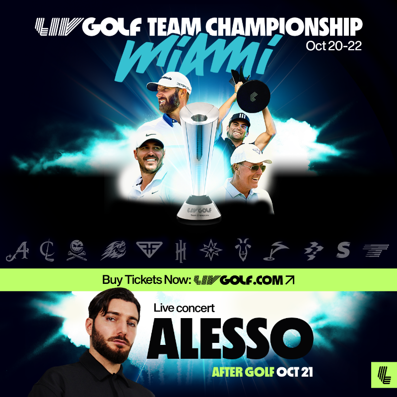 livgolf_league's tweet photo. CONFIRMED: @Alesso is set to perform at the LIV Golf Team Championship, Miami on October 21! 🎶

🎟 Limited tickets available - grab yours now!

#LIVGolf