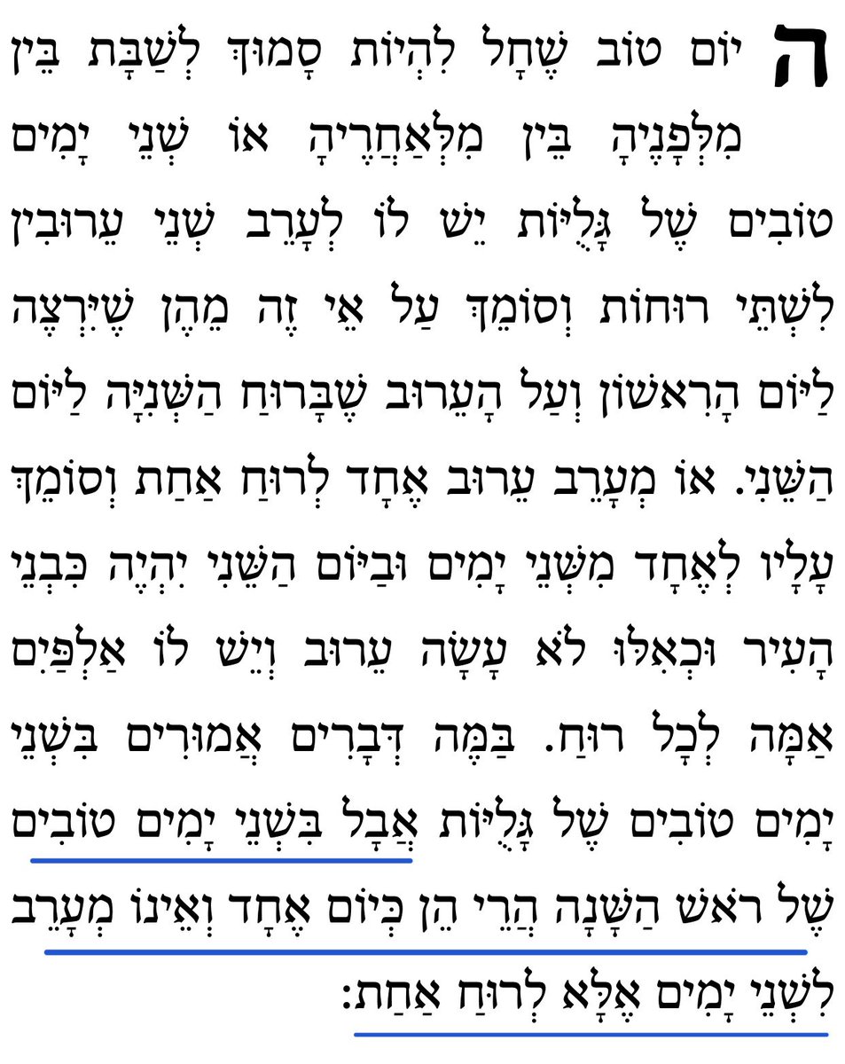 mg518's tweet photo. Yom Kippur also is like one long day (and is called Rosh Hashana,) so, even though now Yom Kippur can never fall out rightfully before or after Shabbos, when it does, by the month being sanctified by the moon, Shabbos and Yom Kippur are considered one long day.
#1chapterrambam https://t.co/02pKcMH2NJ