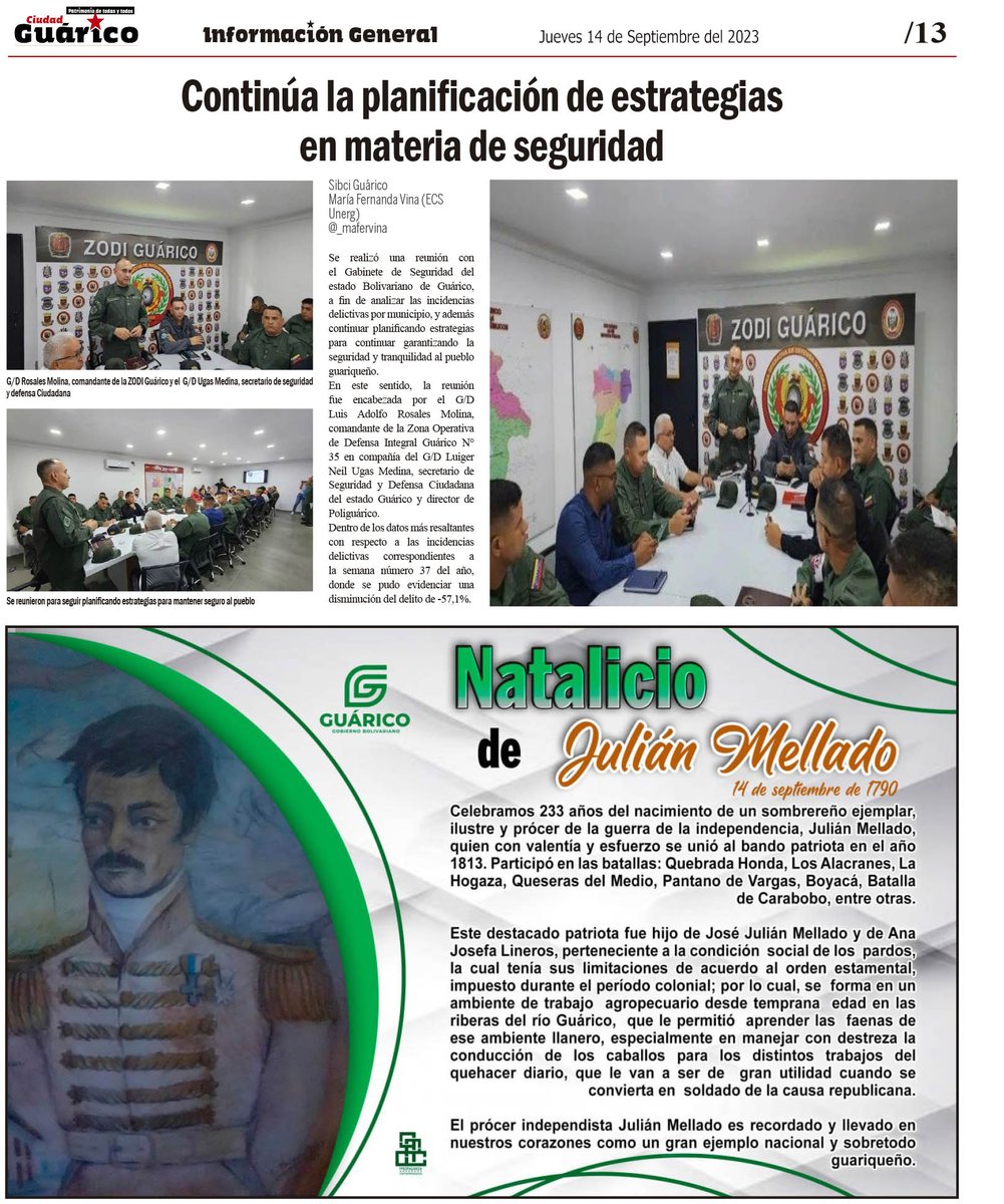 #InfoGeneral📰 Continúa la planificación de estrategias en materia de seguridad 

#Guárico
#APruebaDeTodo 
#GuáricoCreceYAvanza