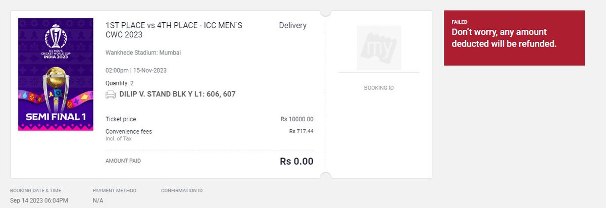 kunal071's tweet photo. @bookmyshow  What blatant cheating is this ?

I got my tickets booked &amp; payment also went through but still showing nothing as reflecting as payment failed.

I need my tickets https://t.co/3Z3xWVANQj
