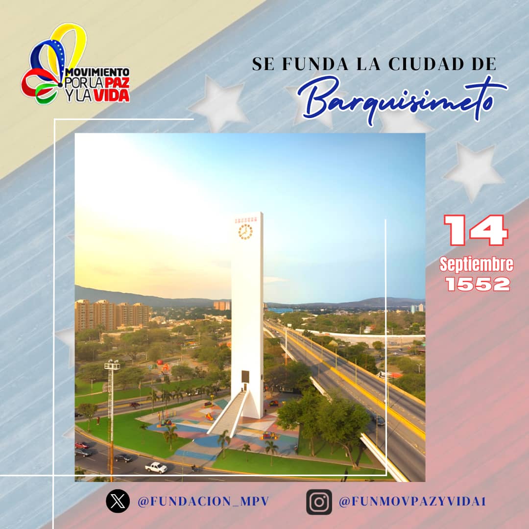 MaBendicion15's tweet photo. #Efeméride
Barquisimeto está de cumpleaños. Son 471 años desde su fundación en 1552, por Juan de Villegas. Es la capital del estado Lara, también conocida como la ciudad crepuscular y musical de Venezuela.
 #APruebaDeTodo https://t.co/WAMQVfdMiz