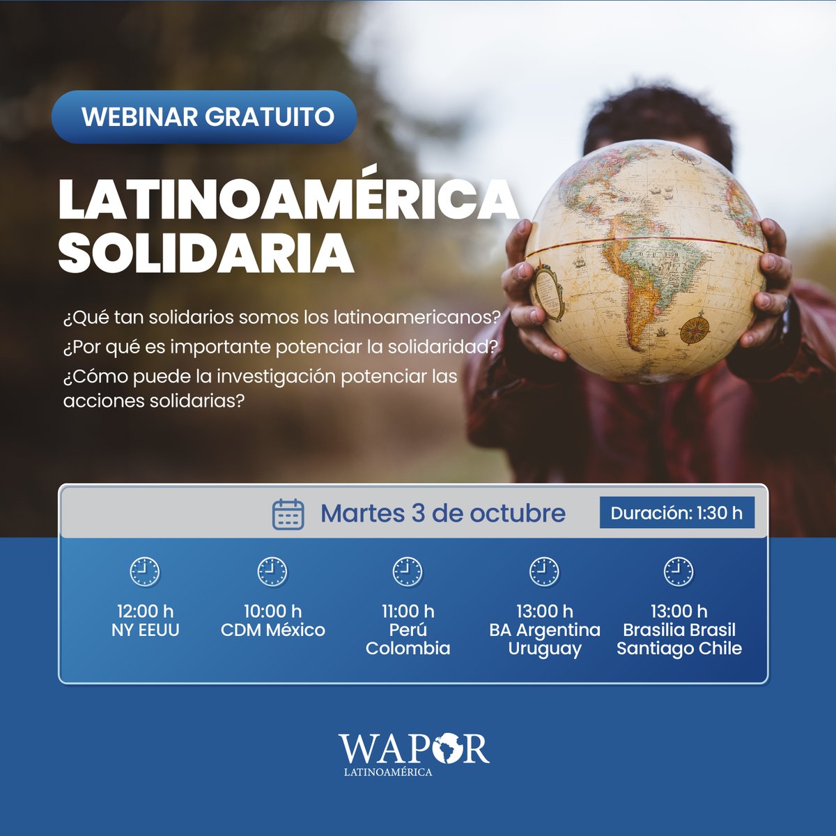 WaporLatam's tweet photo. 💻Webinar Latinoamérica Solidaria 🤝 03/10 save the date!
✍️ Inscripción: https://t.co/lfYCkAUXTH https://t.co/Hoh5HUFS1E