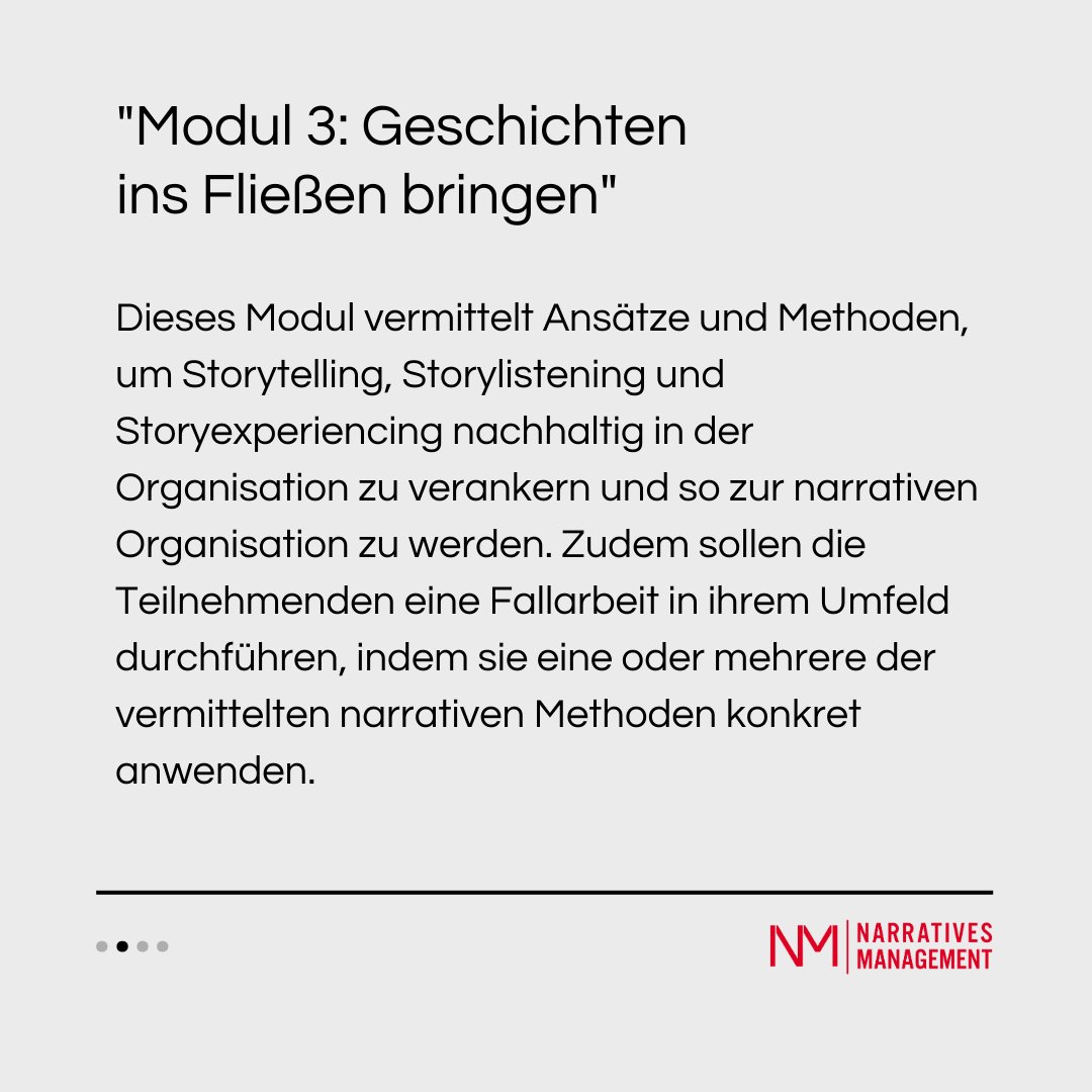NarrativesMgmt's tweet photo. Aktuell laufen die letzten beiden Module unserer Fortbildung “Narrative Organisationsberatung”! 🥳🎉
Nachdem unsere Teilnehmenden alle 4 Module abgeschlossen haben, erhalten sie ein Zertifikat der Hochschule der Medien ��
#storytelling #Bildung https://t.co/Uuel0mvC9O