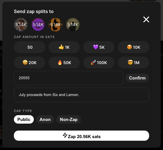 Casually zap-splitting over on the protocol that shall not be named. 👀

Distributing value in real-time using the best money ever invented for a project a few us worked on.

The future is here; it's just not evenly distributed yet.

github.com/dadofsambonzuk…