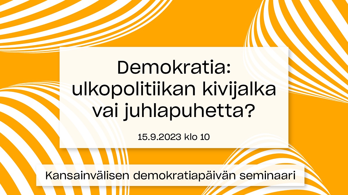 #Kvdemokratiapäivä seminaarissa puhumassa huomenna <a href="/InkaHopsu/">Inka Hopsu</a> <a href="/anttikaikkonen/">Antti Kaikkonen</a> <a href="/JuhaniKlemetti/">Juhani Klemetti</a> <a href="/OllikainenM/">Mikko Ollikainen</a> <a href="/JouniOvaska/">Jouni Ovaska</a> <a href="/AuraSalla/">Aura Salla</a> <a href="/jussisaramo/">Jussi Saramo</a> <a href="/saritanus/">Sari Tanus</a> <a href="/TyttiTup/">Tytti Tuppurainen</a> <a href="/joakimvigelius/">Joakim Vigelius</a> <a href="/Fromagehomme/">Nic Cheeseman</a> 

Katso livenä: enchant.fi/demofinland/de…