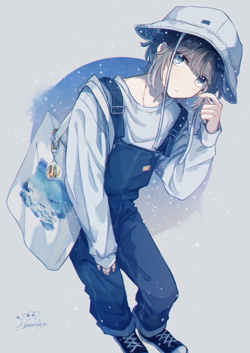 solo overalls long sleeves shoes hat shirt bag  illustration images