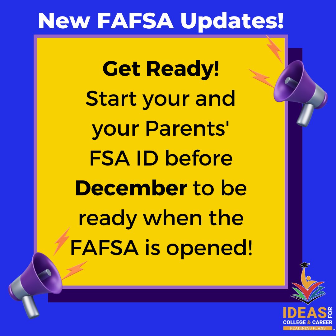 Stay tuned for more updates on the FAFSA! #FAFSA #IDEASformyfuture #collegeandcareer #communitycollege #scholarships #technicalcollege #techcollege #university #CTE