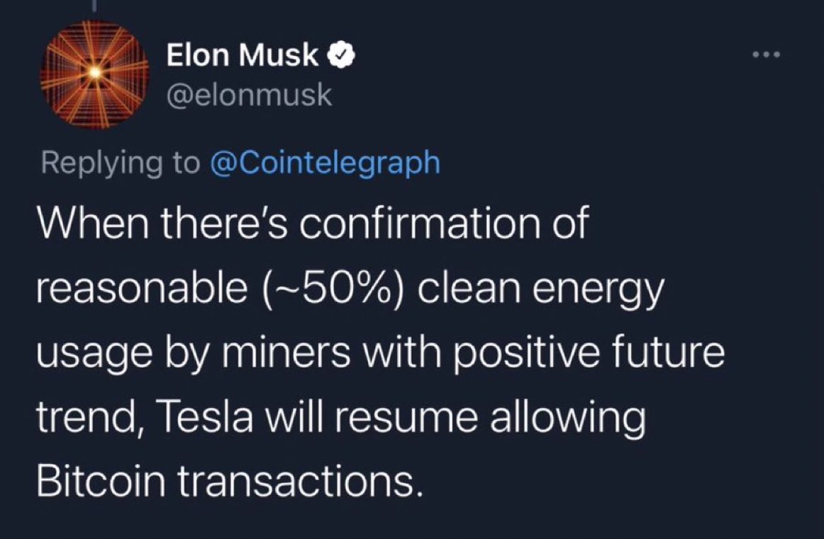 Bitcoin mining uses 58% clean energy - Bitcoin Mining Council Today  Bloomberg Intelligence reported that Bitcoin Mining uses energy that is  +50% from sustainable sources. Confirmed. Your move @ElonMusk 🤔