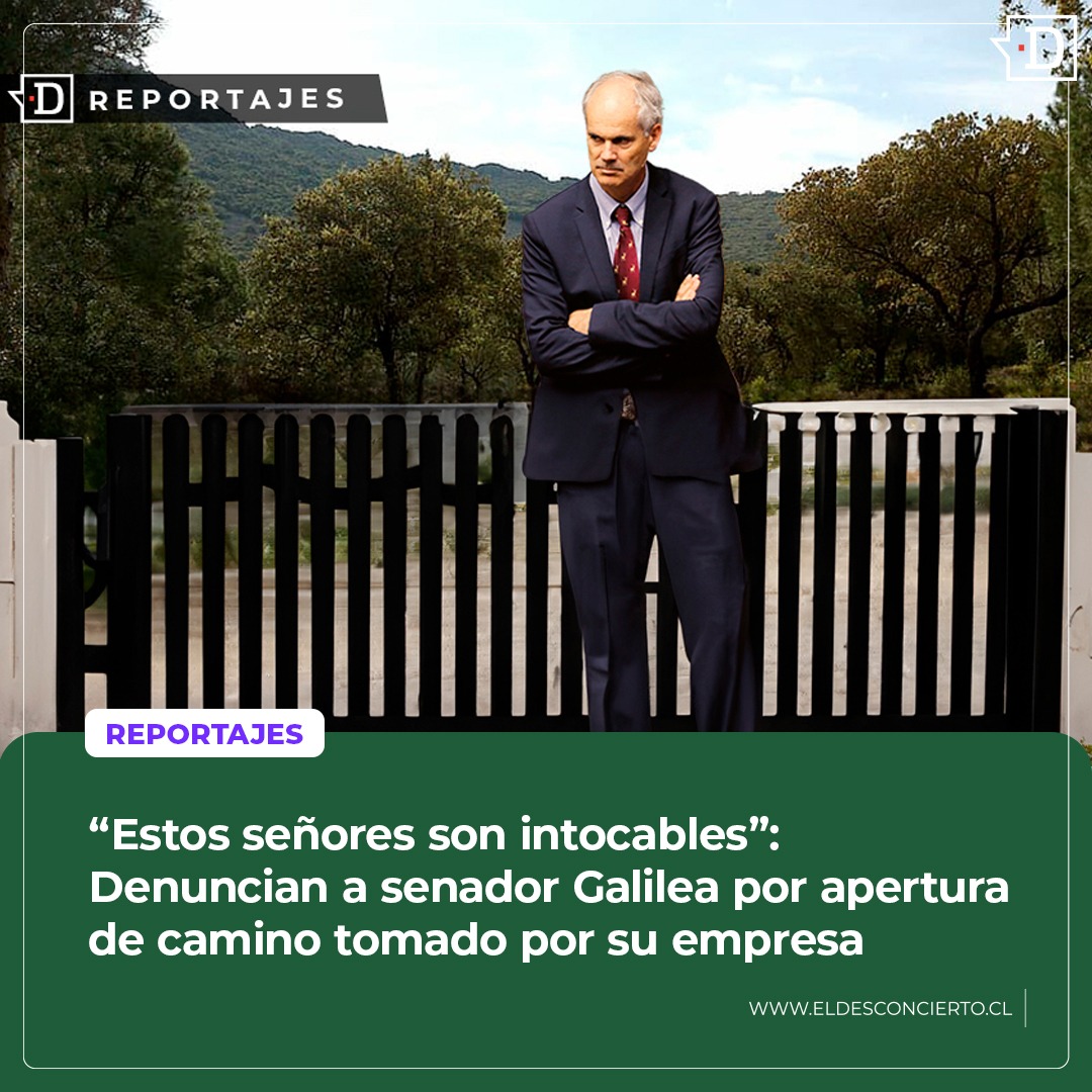 eldesconcierto's tweet photo. Vialidad del Maule ordenó desocupar un camino tomado por dos empresarios locales, uno de ellos Rodrigo Galilea, presidente de RN. Transcurridos 7 meses, la ruta aún no ha sido habilitada y los vecinos denuncian obstáculos para el paso de maquinarias.

👉https://t.co/CVsouBd86W https://t.co/yXAZgdgLMN
