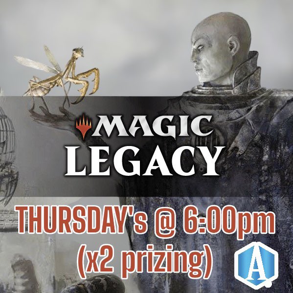 Join us tonight &amp; every Thursday @ 6:00pm for <a href="/wizards_magic/">Magic: The Gathering</a>'s Legacy format, which features double your $5 entry into the prize pool! 🏆 #tcgcommunity