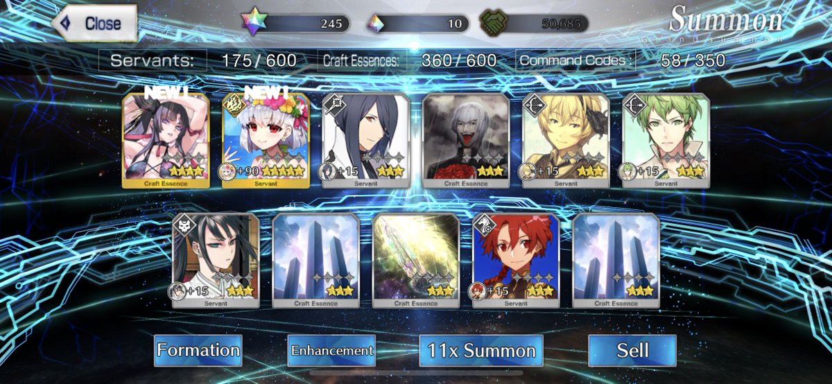 nolgara's tweet photo. i had a bit of a good time last night . 4 pulls and 5 servants kinda swag https://t.co/EKxxbn4LhY
