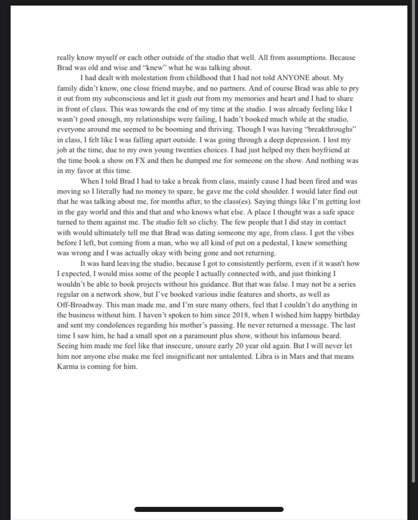 _JamelTyre's tweet photo. This is about a former acting coach, that manipulated many of his students. A predator. An abuser. Egotistical. He’s made people quit acting because of his behavior. This is my story. #abuseofpower #actingclass #thestudioact https://t.co/DFkL6FyHrI