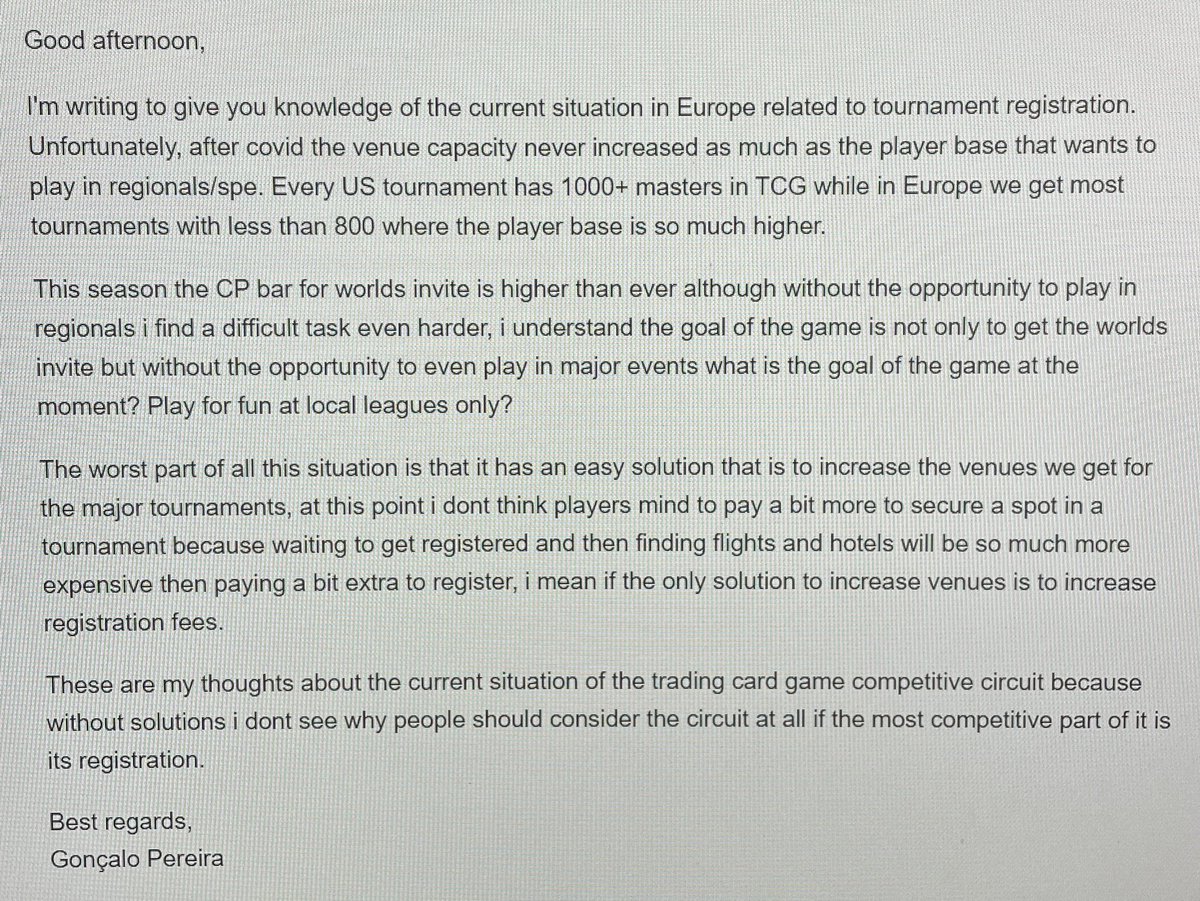 Support ticket sent. Unfortunately missed the Lille registration, this hurts and its a shame its still happening 2 years after covid increased players base 🤦🏻‍♂️