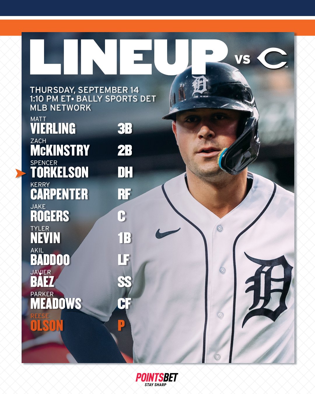 Tigers lineup: Zach McKinstry at DH in series finale 