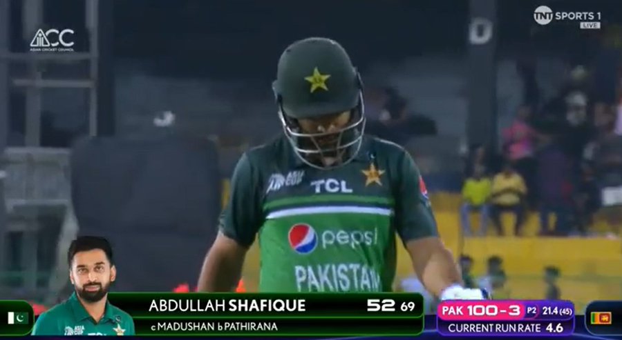 Shafique falls soon after his half-century - Mohammad Haris is in.

PAK 100/3 (22.0)

#SLvsPak | #PAKvsSL | #AsiaCup2023