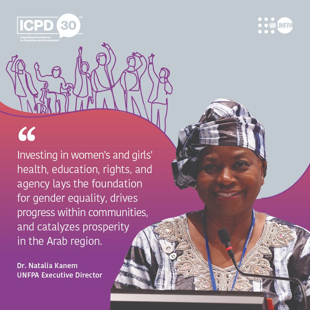 Investing in women & girls means investing in our families, communities,and in a more sustainable future for us all At the 6th Regional Review of the #ICPD in the #Arab region @Atayeshe called attention on how investing in women & girls is key for #SustainableDevelopment #ICPD30