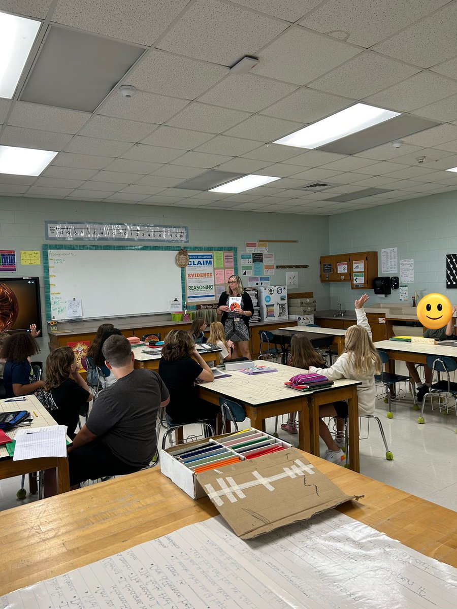 BridgetA007's tweet photo. Thanks to @LEHSDMath for coming by to read The Worthless Penny with us! #FPErocks #Mathematics #literacy https://t.co/cJhvxxLiQn