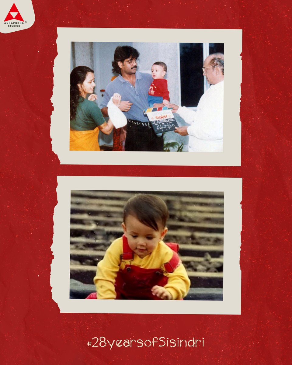 AnnapurnaStdios's tweet photo. The debut of the charming @AkhilAkkineni8 in the cutest ever character of Telugu Cinema 😍

The adorable father-son duo in an entertaining drama which is loved by all ❤️

#Sisindri completes 28 years ❤️‍🔥

Full movie- https://t.co/3b71BaOd6A 

#28YearsOfSisindri 

@AkhilAkkineni8 @iamnagarjuna #Aamani #Raj #SivaNageswaraRao @adityamusic @AnnapurnaStdios